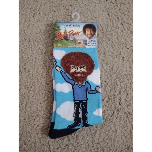 Bob Ross Other - Bob Ross "Happy Clouds" Crew Socks